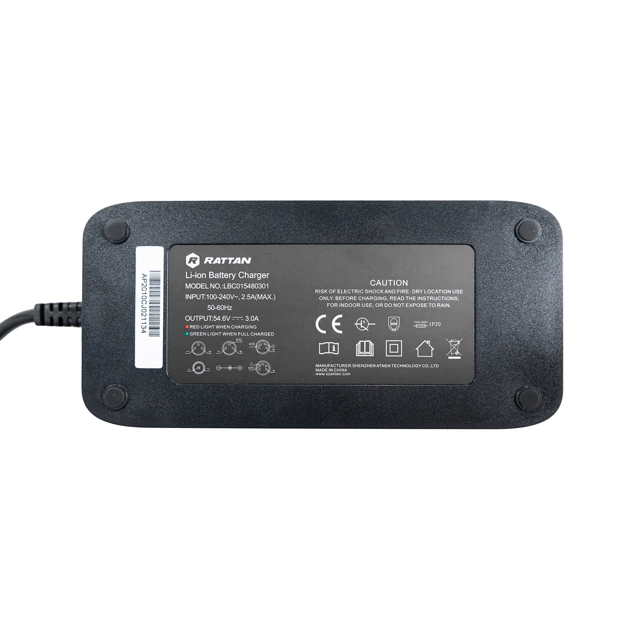 Rattan LM/LF Battery Carger 48V 2A (con conector de enchufe de 3 pines)