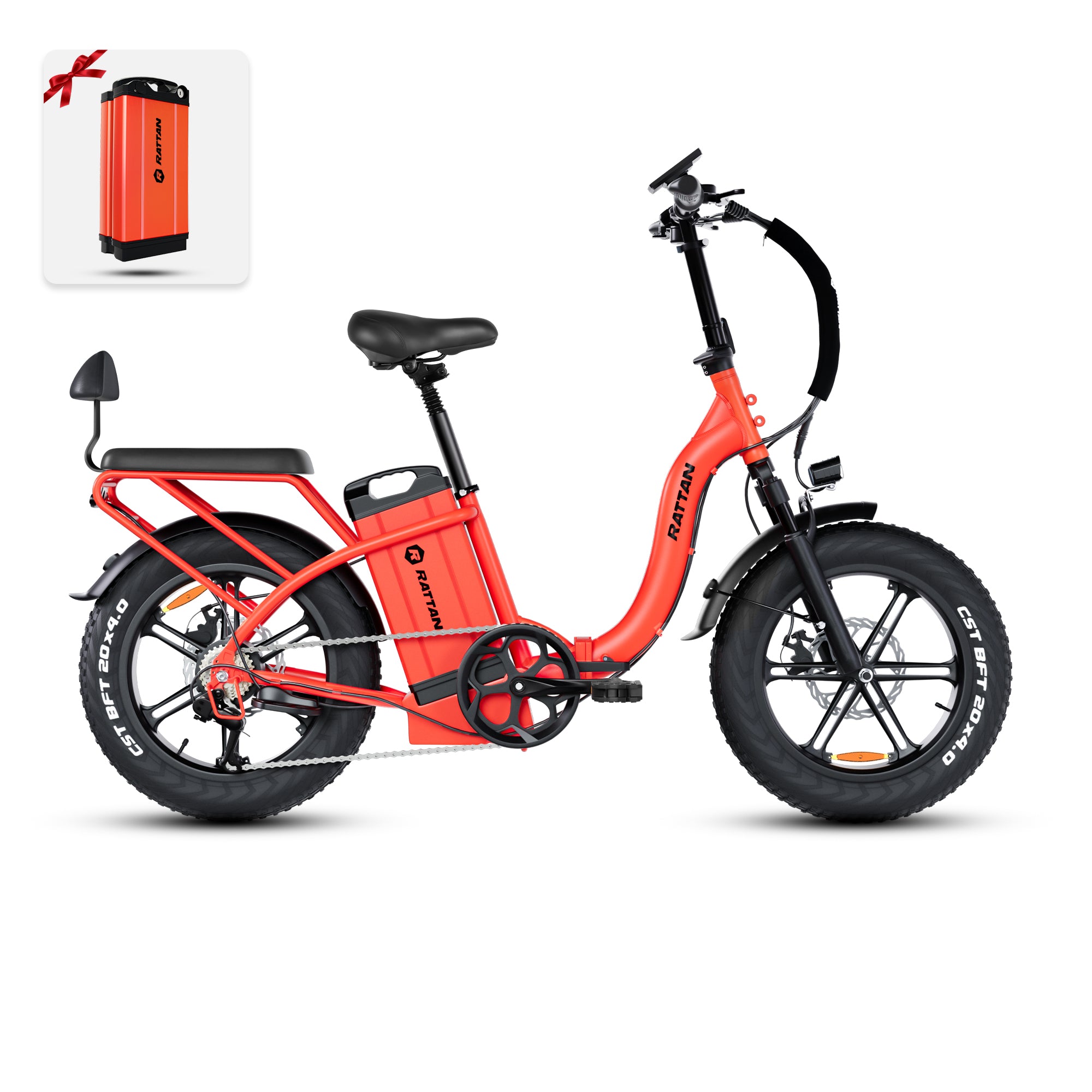 Rattan Foldable Ebikes 40.5AH Removable Battery 20